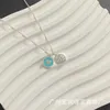 Designer tiffay and co Round Brand Enamel Love Necklace s925 Silver Simple Fashionable Heart shaped Collar Chain Small High end Sense