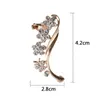 Sırtlar Küpe Piercing Crystal Ear Cuff Kelebek Zirkon Çiçekler Keçi Hediyesi İçin Klipler
