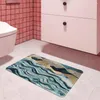 Teppiche Blau gestreifter Marmorteppich Eingang Fußmatte Bad Bodenteppiche Saugfähige Matte Anti-Rutsch-Küchenteppich für Zuhause Dekorativer Fuß