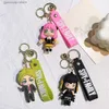 Sleutelhangers Lanyards Anime SPYFAMILY Sleutelhanger PVC Cartoon sleutelhanger Loid Forger Anya Forger Yor Forger Actiefiguren Sleutelhanger Tas Hanger Geschenken Y240318