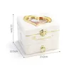 Classic Rotating Dancer Ballerina Piano Music Box Clockwork Plastic Jewelry Girls Hand Crank Mechanism Christmas Gift 240309