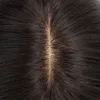 Isheeny 8 12 Human Hair Topper Naturalny czarny oddychający mono podstawowy kawałek włosów 12x12cm górna peruka z klipsami we włosach 240314