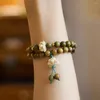 Bracelet en bois de santal vert pour femmes, perles de bouddha, littérature et jeu, bijoux pour hommes et étudiants