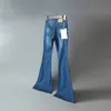 Denim Women Pants Autumn and Winter Wide Leg Flare High midja Slim Jeans Female Office Lady Long Long Trousers 240307