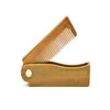 Hårborstar 1st Natural Green Sandal Wood Fold Comb Hår för män Skägg Care Antistatic Wood Tools Brush2058218 Drop Delivery Hair DH2YI