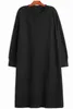 Повседневные платья, женское вязаное длинное платье большого размера с круглым вырезом и рукавами, свободный крой, модное платье весна-осень 2024 U783