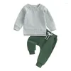 Giyim Setleri Toddler Boy Boy Kız Kıyısı Uzun Kollu Crewneck Pullover Sweatshirt Üst Jogger Pants Set Sonbahar Kış Giysileri