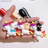 Keychains Lanyards Cartoon Rainbow Horse Key Ring Cute Unicorn Car Key Chain Pendant Creative Bag Pendant Ring Small Gift Keychains Wholesale Y240316