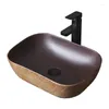 Grifos de lavabo de baño Mesa de arte de arte cuadrado Washbasin oval