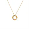 Designer-Halskette aus Titanstahl für Damen, Mode, Tiffay und Co, Kreis-Pendelleuchte, luxuriöses, hochwertiges, zweifarbiges X-förmiges Diamant-Kragenketten-Zubehör