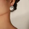 Boucles d'oreilles tendance INS en acier inoxydable, grand demi-rond pour femmes, étanche, plaqué or 18 carats, bijoux classiques