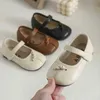 Babyschoenen 12-15,5 cm leren kinderschoenen voor kleine prinses eerste verjaardag bruiloft effen zachte strikje brede neus kinderen meisje lente schoenen 240315