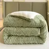 Travesseiro grosso quente leite veludo inverno consolador com cobertores de pele de carneiro adequado para camas individuais e duplas enchimento colcha cobertor