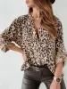 Tanks Elegante Kleding Casual Plus Size Shirt 2022 Lente Print Lange Mouw Sexy Luipaard Blouse Damesmode Tops Blusa Mujer 19014