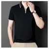 Erkek Polos MLSHP Yaz Polo Gömlek Yüksek Kaliteli Kısa Kollu Düz Renk İşletme İş Gündelik Erkek Tişörtler Moda Adam Tees 4xl