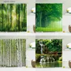 Rideaux de douche Rideau de douche forêt moderne plante verte arbre paysage rideau de douche salle de bain étanche salle de bain décor cortina de la ducha Y240316