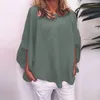 Women's Blouses Women Relaxed Fit Shirt Breathable Soft Comfortable Spring Pullover Loose Solid Color Bat Sleeve Autumn