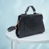 Sac fourre-tout imprimé Crocodile pour femmes, sac à bandoulière Oblique, sac à main assorti à tout, petit sac carré à épaule pour centre commercial carré