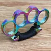 Camping Colorful Knuckle Duster Boxing Self Defense Four Finger Buckle Window Breaker Outdoor EDC Tool