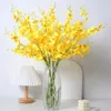 Fleurs décoratives 95 cm jaune Oncidium fleur de soie orchidée artificielle Phalaenopsis mariage décoration de la maison centres de Table