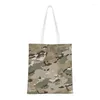 Einkaufstaschen Kawaii Druck Carbon Camouflage Design Einkaufstasche Wiederverwendbare Canvas Shopper Schulter Army Military Handtasche