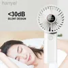 Electric Fans Handheld Folding Fan Mini Digital Display Hanging Neck Portable Charging Electric Fan Summer Camping Multifunctional Air Cooler 240316