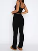 Kvinnor Pants Women Summer 2 Piece Outfits Ribbed Solid Color Sleeveless Tank Tops Pyjamas Set Loungewear