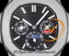 5740 Perpetual Calendar A324SC Automatic Mens Watch PPF Black Texture Dial Stick Markers Rostfritt stål Armband Super Edition Reloj Hombre Puretimewatch PTPP