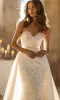 Luxury Mermaid Wedding Dresses Sexy Sweetheart Detachable Train Bridal Gowns Custom Made Appliques Lace Robe De Mariee