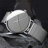 Other Watches 1pc Mens Fashion Ultra Slim Business Stainless Steel Mesh Belt Y240316