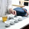 Canecas Privadas Personalizar Conjunto de Chá Chinês Cerâmica Portátil Bule Viagem Gaiwan Copos de Cerimônia Teacup Presentes Finos