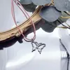 Neue Mode -Anhänger Halsketten Trendy Butterfly Chokers Verstellbares Seil Halskette Gold