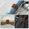 Table Cloth 2 Pcs Straw Napkin Rings Homedecor Buckle Decoration Holders For Wedding Farmhouse