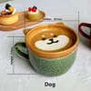 Tazze Simpatico Panda Tazza da caffè in ceramica Piattino Decorazione Cucina di casa Riutilizzabile Tè Colazione Latte potabile Set in porcellana