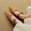 Повседневная обувь, простая женская обувь из натуральной кожи, 2024, ретро, Мэри Джейн, на низком каблуке, женские французские туфли, размер 42