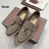 Summer Walk Loafers Loro Piano Leather LOFO Mens Dress Shoes Moccasins Comfort Flat-bottomed Casual Slip-on Lazy Fashion Shoes