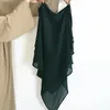 Roupas étnicas Mulheres Abaya Africano Vestido para Cachecol Muçulmano Bonito Hijab Chiffon Frente Duas Camadas Voltar Três Glamour