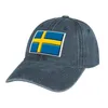 Basker Sverige 3d flagga cowboy hatt skumfest militär mössa man lyx te kvinnor möss