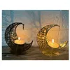 Candle Holders Candlestick Ramadan Metal Eid Mubarak Decoration Light Luxury Wedding Muzułmańska impreza Al Adhagift