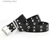 Riemen Heren klinknagel riem dames dubbele ster ooglus riem verstelbare punk riem dubbele pin gesp Y2k stijl beltY240316