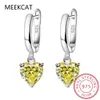 Charm Luxury Designer Real 1 Carat Heart Cut Moissanite Diamond Drop Earrings Pass Diamond Test Womens S925 Silver Earring Giftl2403