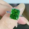 Cluster Rings Vinregem 8 10MM 4CT Radiant Cut Lab Emerald Sapphire Gemstone Wedding Ring For Women 925 Sterling Silver Engagement Jewelry