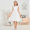 Satin Ivory Junior Bridesmaid Dress For Wedding Birthday Evening Party Ball Pagent Prom Banquet Princess Flower Girl Dresses 240309