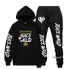 RIP juice wrld hoodies tröja + sweatpants passar män kvinnor hip hop juice wrld fäll rap pullover två bit set sudaderas 2087