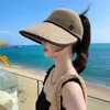 Cappelli a tesa larga da sole per le donne Moda coreana estiva Cappellino di protezione superiore vuoto Visiere da spiaggia femminili Cappello Casquette