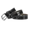 Women's leather belt with hollow pin buckle, women's belt body with punched cow leather belt 240315