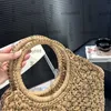 Luxury Designer Round Circle Handle Totes Raffia Crochet Straw Basket Bag Daily Outfit For Holiday Large Capacity Outdoor Sacoche Shoulder Handbags 42x36cm