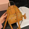 Mini backpack Luxury designer bags woman men Leather back pack handbag Rivet schoolbag crossbody Shoulder bag