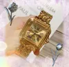 Słynne najlepsze designerskie zegarek luksusowy moda kryształ szklany kwadrat rzymski zegar rzymski kwarc baterii ruch zasilania stali nierdzewnej klasyczny atmosfera