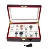 2 3 5 6 10 12 Slots Watch Box Lagring med rött svart träglasfodral Armbandskista Klockor Holder Kista 2 2810